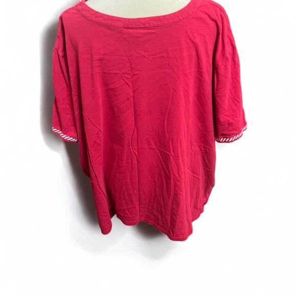 Liz & Me Red Embellished Short Sleeve Tunic - Picture 4 of 5